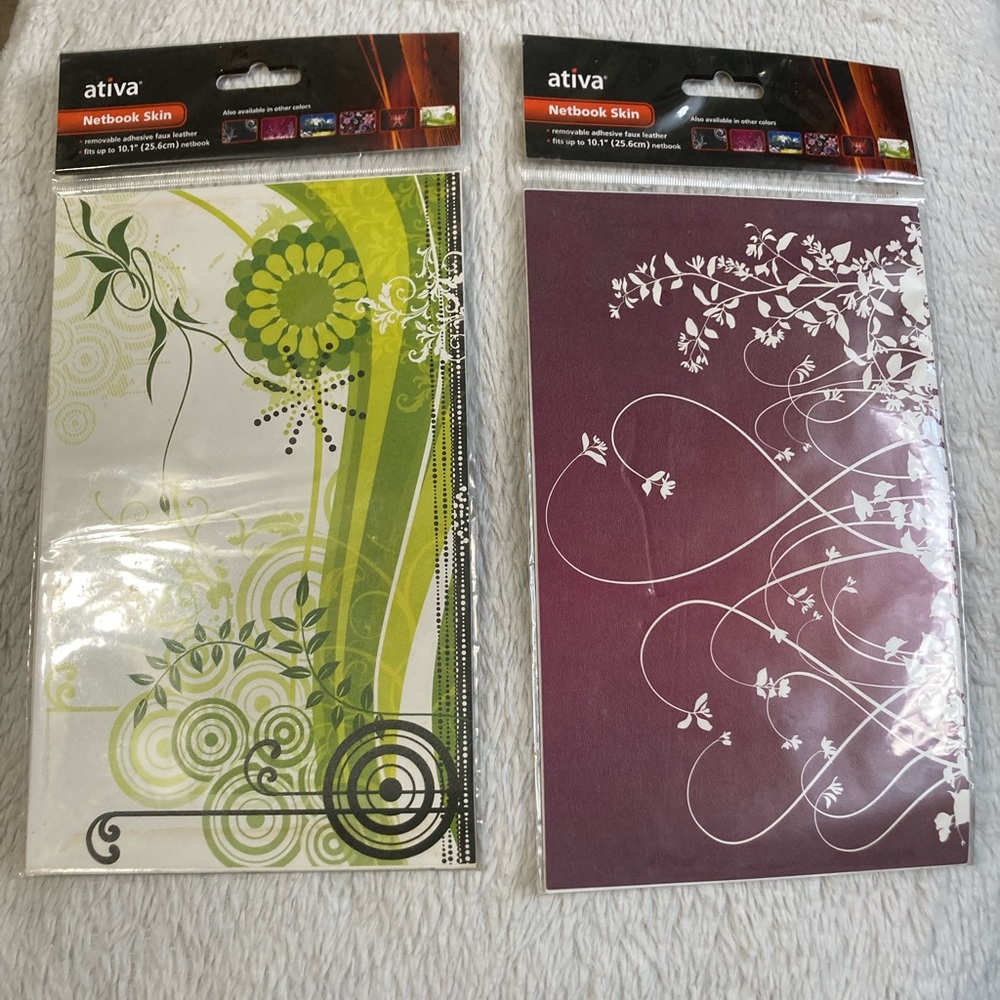 2 Faux leather  netbook skins new in packaging